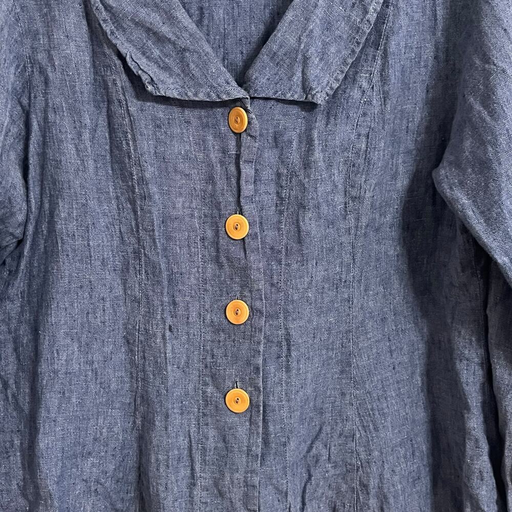 Flax Collared Button Down Lightweight Blouse - image 3